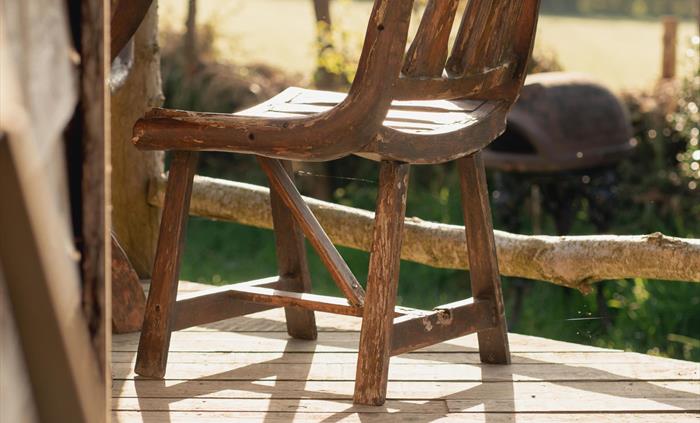 Rustic dining on the deck
